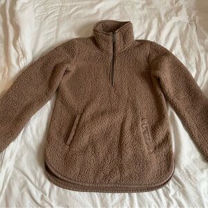 Abercrombie & Fitch Cozy Brown Sherpa Pullover Size S